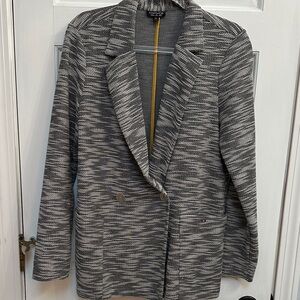 Topshop Gray and White Patterned Blazer